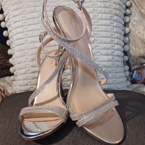 Aldo Silver Strappy Heels for Elegant Evenings